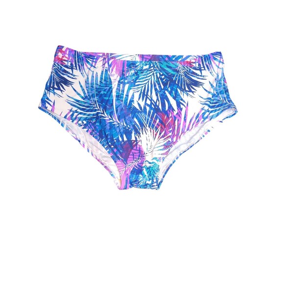 NWOT Swimsuits for All Swim 365 22 Bikini Bottoms Tropical Print High Waisted - Picture 1 of 5
